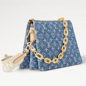 Authentic LOUIS VUITTON Coussin PM Denim Handbag  M24564 *NEW